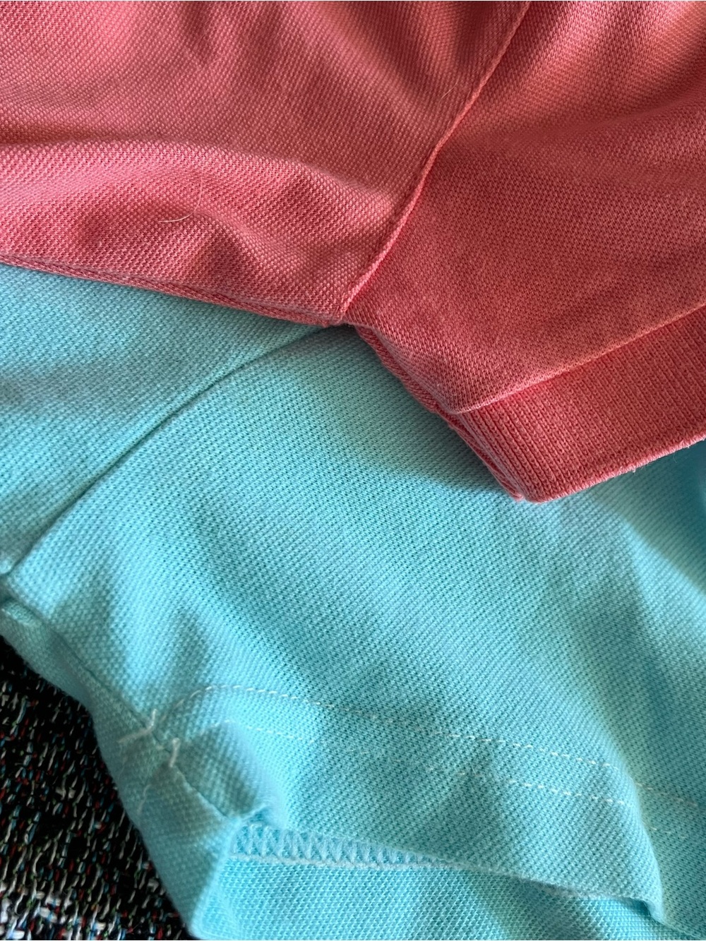 Burberry Pink and Aqua Short Sleeve Polo Tops - Picture 4 of 4